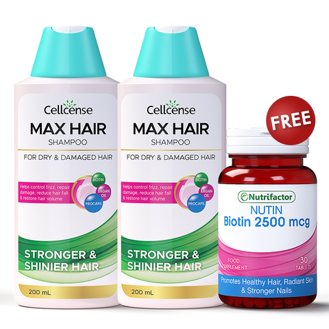 2 Maxhair Shampoo + Free Nutin